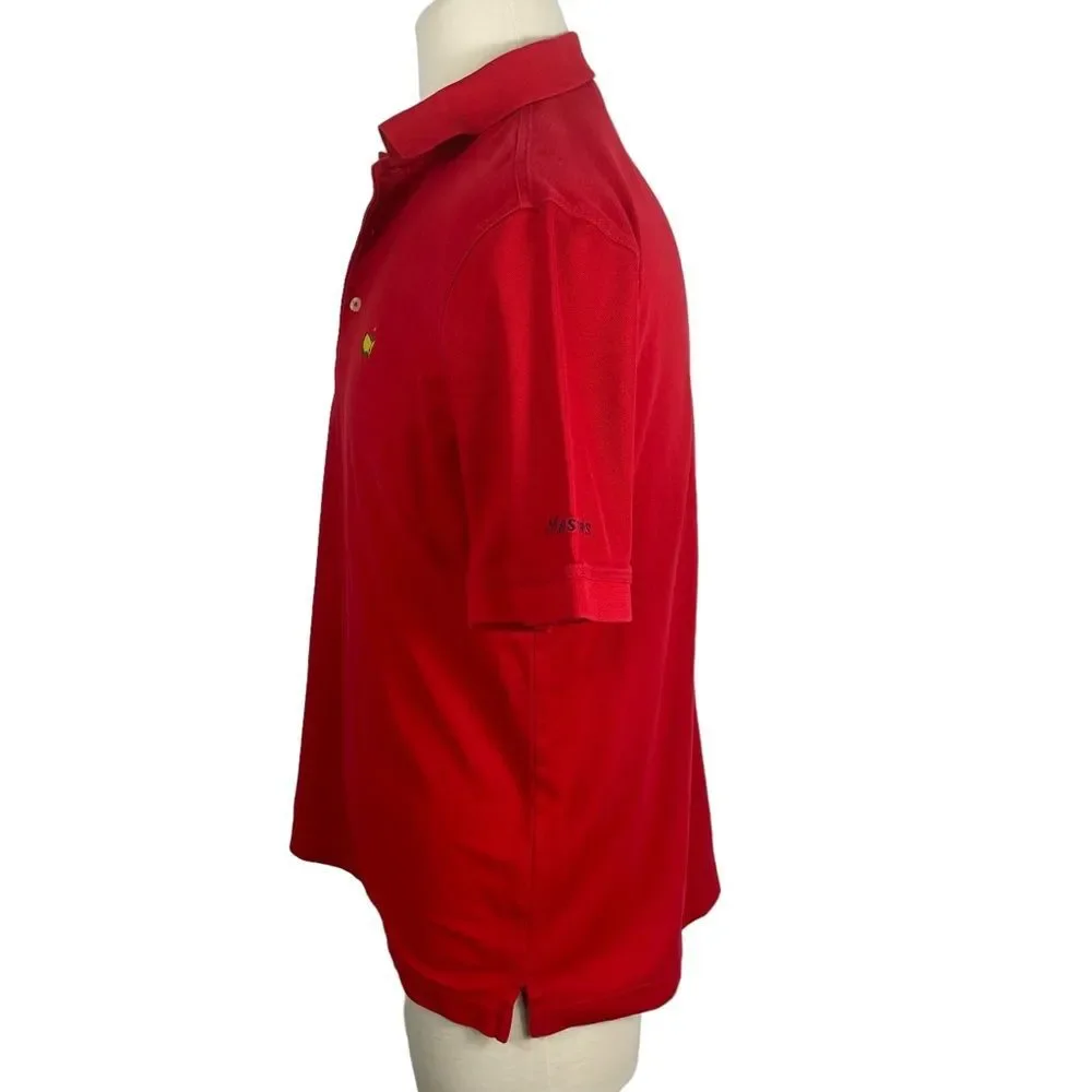 Men's Masters Collection 100% Pima‎ Cotton Red Polo Embroidered Logo Large - Picture 7 of 9